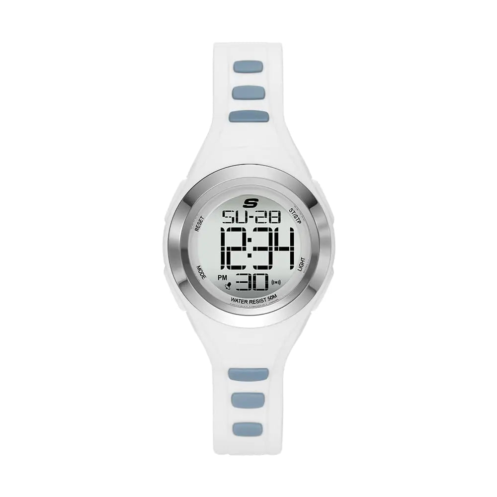 Skechers Mens Youngs Polyurethane and Polycarbonate Digital Watch Color: Silver (Model: SR1130)